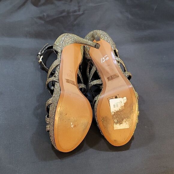 MICHAEL KORS WOMEN'S SANDRA GLITTER CAGED PLATFORM HEELS G1 - Picture 15 of 16